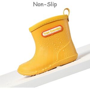 Tree Grandpa Yellow Kids Rain Boot